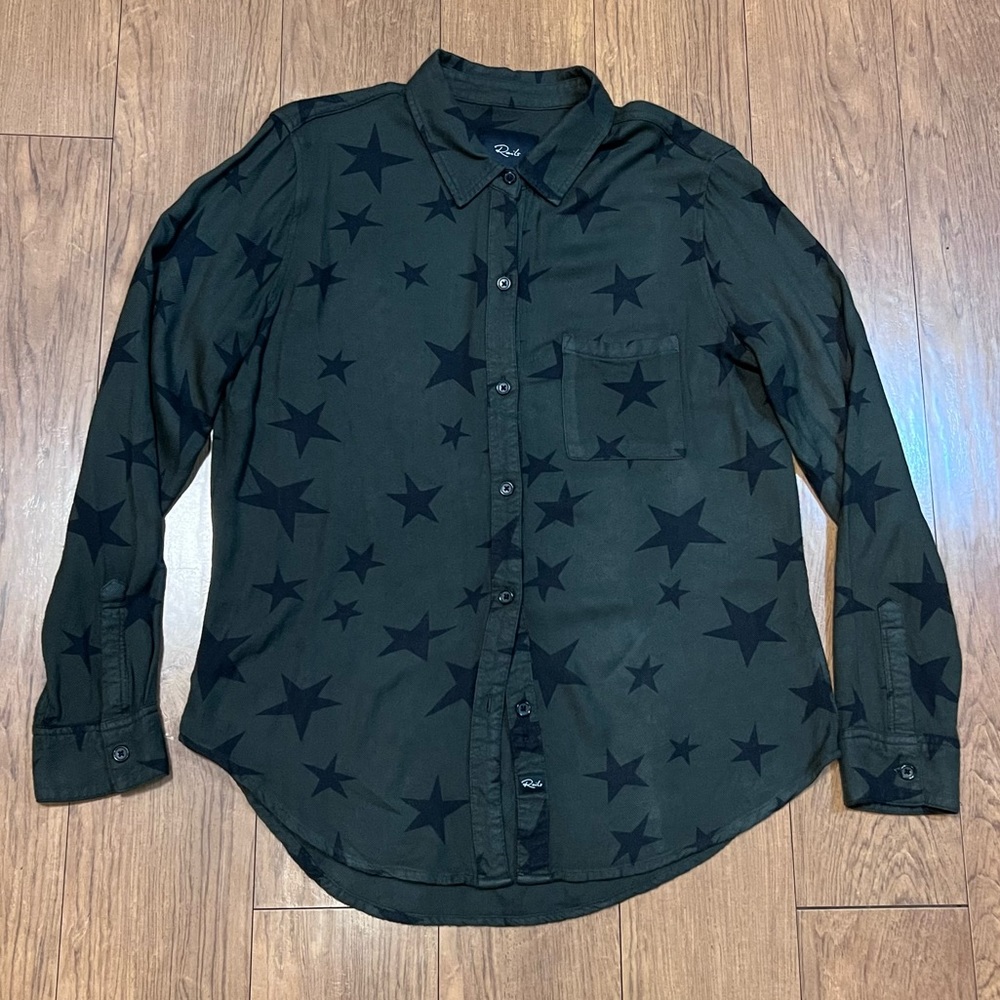 Rails Hunter Green Kathryn Star Flannel Whimsigoth Grunge Brat Sz Small - AS IS - Picture 3 of 14
